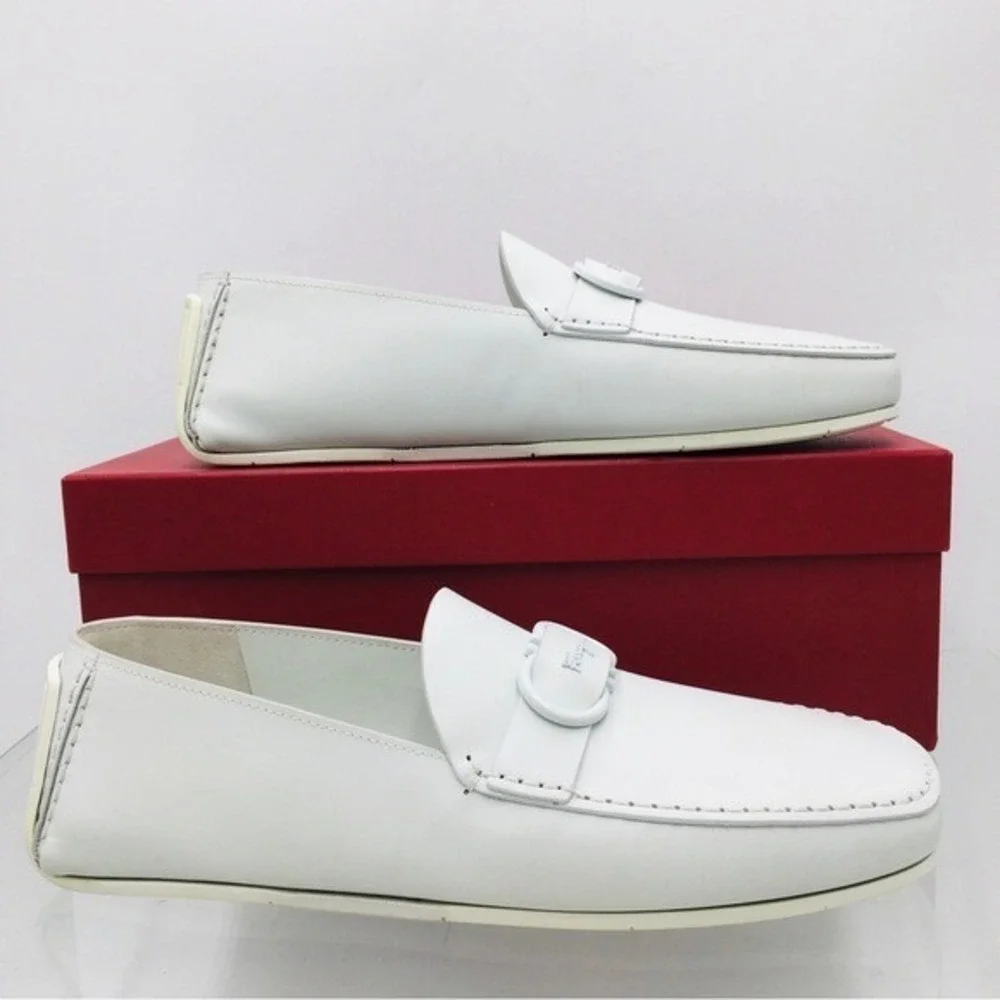 Salvatore Ferragamo PALINURO Astronaut Leather Loafer Driving Shoes Mens US 8